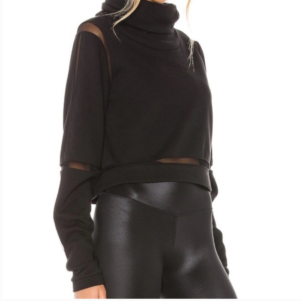 Alo Yoga cotton and mesh turtleneck sweatshirt L - Picture 4 of 6